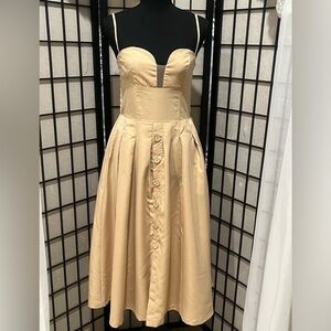 AmyEnjoyLife Tan DRESS, VERSATILE OCCASION, MIDI LENGTH,  WOMEN SIZE M.